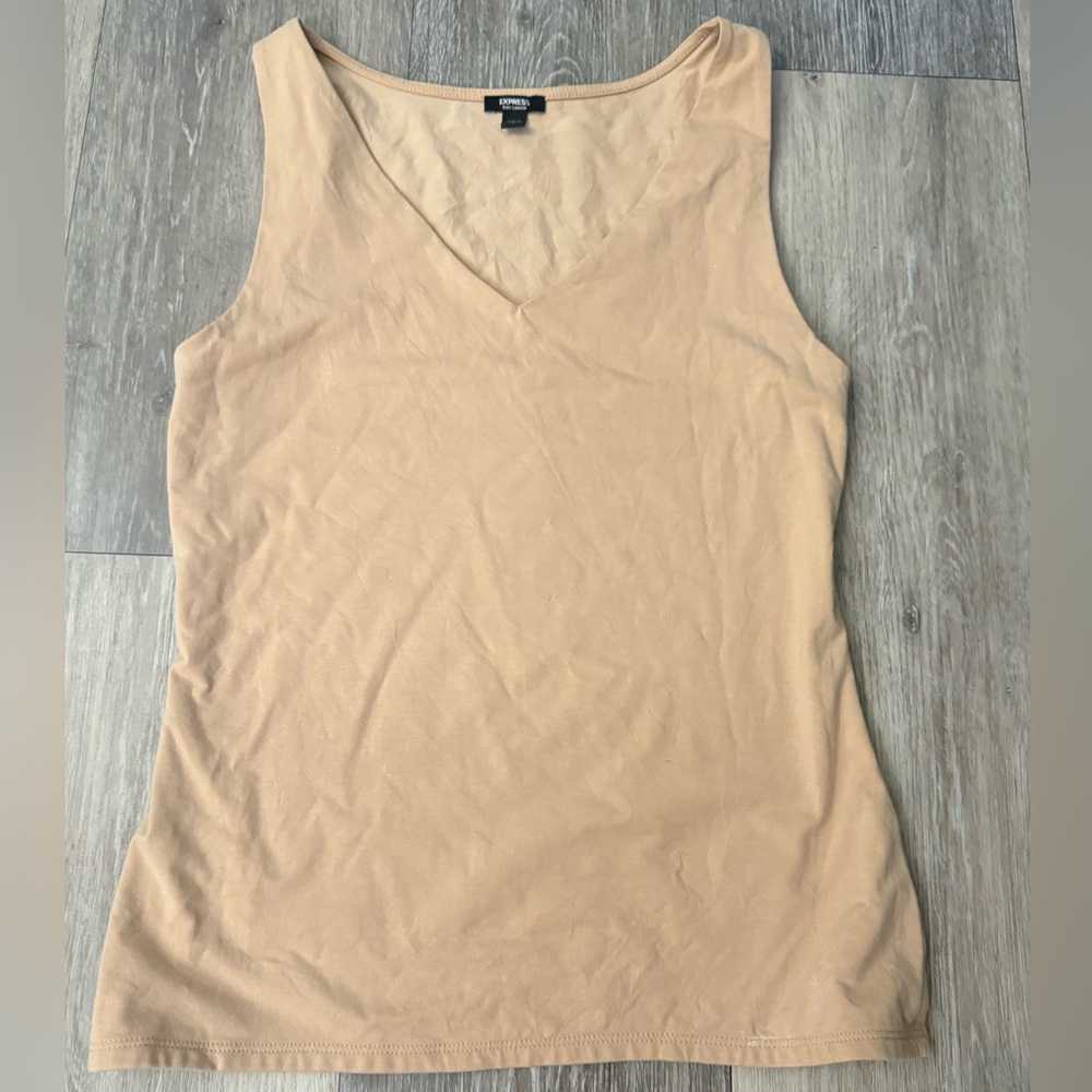 Express V-Neck Tan Tank Top